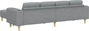 vidaXL Καναπές σαλονιού 3 pcs Ανοιχτό γκρι Πολυεστέρας