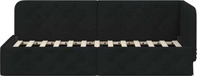 vidaXL Κρεβάτι Γωνίας Μαύρο 80 x 200 cm ύφασμα