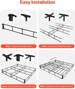 VEVOR Box Spring Queen Size Bed Frame with Fabric Cloth 79.1L x 59.6W x 9.1H in