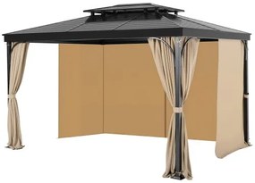 VEVOR Gazebo Privacy Curtain 12&#039; x 10&#039; x 7.3&#039; Waterproof Gazebo Curtains Khaki