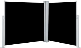 vidaXL Σκίαστρο Πλαϊνό Συρόμενο Μαύρο 120 x 600 εκ.