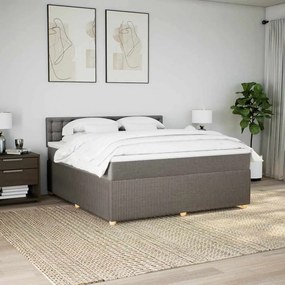 vidaXL Κρεβάτι Boxspring με Στρώμα Taupe 180x200 εκ. Υφασμάτινο