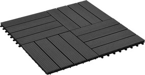 vidaXL Πλάκα Κατασκευής 22 pcs Μαύρο 30 x 30 cm WPC