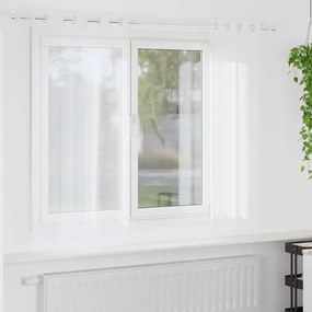 vidaXL Κουρτίνες με κουρτίνες 2 pcs Λευκό Πολυεστέρας