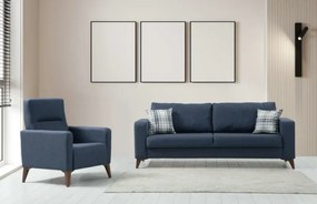 Stewehome Σετ καναπέδες 3+1 Berjer Ανθρακί 217x83x43 cm