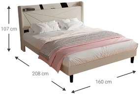 Επενδυμένο κρεβάτι Ambrey-Mpez