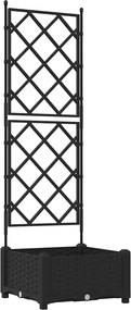 vidaXL Γλάστρα Κήπου Μαύρο 40 x 40 x 125,5 εκ. PP