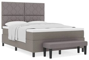 vidaXL Κρεβάτι με ελατήρια με στρώμα Taupe 140 x 190 cm ύφασμα