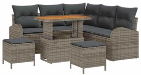 vidaXL Σετ Καναπέ Κήπου με μαξιλάρι 8 pcs Γκρι 90 x 55 x 71 cm