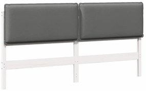 vidaXL Ταπετσαρισμένο κεφαλάρι Λευκό και Ανοιχτό Γκρι 180 cm