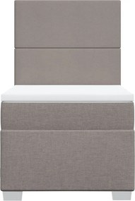 vidaXL Κρεβάτι Boxspring με Στρώμα Taupe 90x190 εκ.Υφασμάτινο