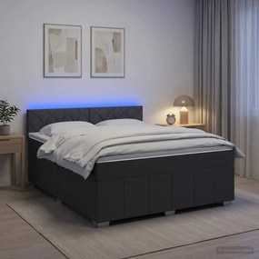 vidaXL Κρεβάτι box spring με στρώμα Σκούρο Γκρι 140 x 200 cm Ύφασμα