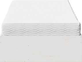 vidaXL Κρεβάτι ημέρας με στρώμα Λευκό 100x200 cm από μασίφ ξύλο πεύκο