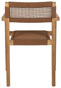 ΠΟΛΥΘΡΟΝΑ CHARLOTTE  ΞΥΛΟ TEAK ΦΥΣΙΚΟ &amp; ΚΑΦΕ ΣΧΟΙΝΙ 59x54x83Y εκ.