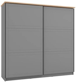 Wardrobe Valencia 220 Grey - Artisan Oak - Matt Grey 220*62.5*214 cm