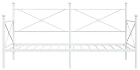 vidaXL Κρεβάτι ημέρας χωρίς στρώμα Λευκό 107x203 cm Ατσάλι