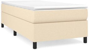 vidaXL Κρεβάτι Boxspring με Στρώμα Κρεμ 90x200 εκ.Υφασμάτινο