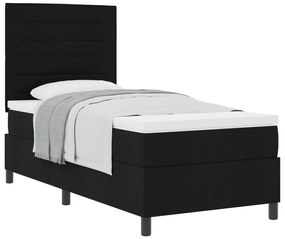 vidaXL Κρεβάτι Box Spring με Ματράζ Μαύρο 100x200 cm Ύφασμα