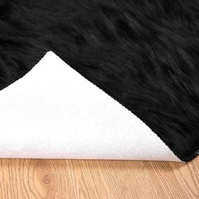 vidaXL Χαλί από τεχνητό πρόβειο δέρμα TAFALLA Μαύρο 200 x 280 εκ.