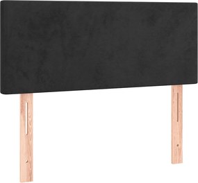vidaXL Κρεβάτι Boxspring με Στρώμα Μαύρο 90x200 εκ. Βελούδινο