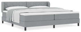 vidaXL Κρεβάτι με Στρώμα Ελατήριο Ανοιχτό Γκρι 200x200 εκ. Ύφασμα
