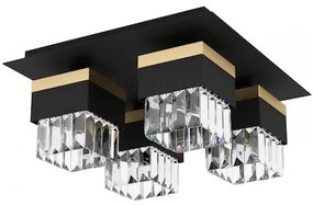Eglo Barrancas Μοντέρνα Μεταλλική Πλαφονιέρα Οροφής με Ντουί E14 σε Μαύρο χρώμα 38cm 900302