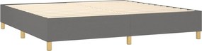 vidaXL Κρεβάτι Boxspring με Στρώμα Σκούρο Γκρι 200x200 εκ. Υφασμάτινο