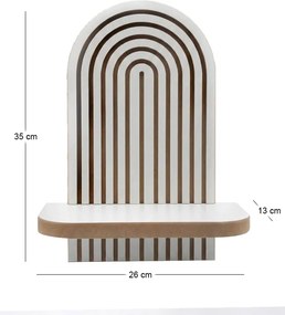 Ραφιέρα τοίχου Artwill Megapap Mdf χρώμα λευκό - oak 26x13x35εκ.