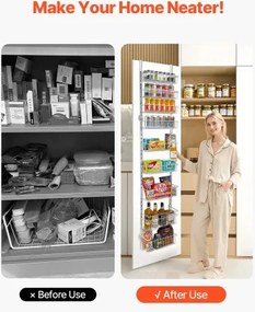 VEVOR 9-Tier Over the Door Pantry Organizer Hanging Storage Rack Adjustable