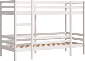 vidaXL Κουκέτα Λευκό 75x190 εκ. από Μασίφ Ξύλο Πεύκου