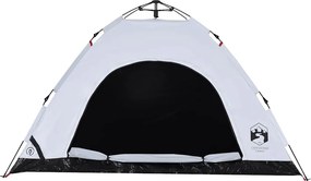 vidaXL Σκηνή Κάμπινγκ 4 Ατόμων Λευκή από Ύφασμα Συσκότισης