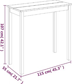 vidaXL Τραπέζι Μπαρ Μαύρο 115 x 55 x 107 εκ. από MDF