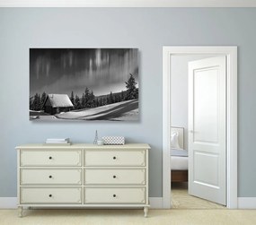 Εικόνα παραμυθένιο χειμερινό τοπίο σε ασπρόμαυρο - 90x60