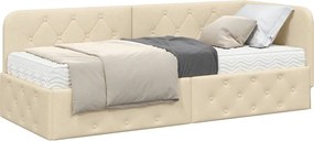 vidaXL Κρεβάτι Γωνίας Κρεμ 80 x 200 cm ύφασμα