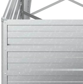 vidaXL Ζαρντινιέρα Υπερυψωμένη Ασημί 320x80x77 εκ. Γαλβανισμ. Χάλυβας