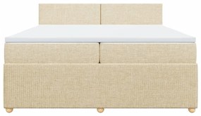 ΚΡΕΒΑΤΙ BOXSPRING ΜΕ ΣΤΡΩΜΑ ΚΡΕΜ 200X200 ΕΚ. ΥΦΑΣΜΑΤΙΝΟ 3289861