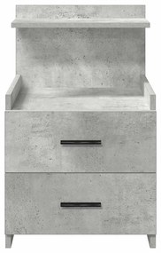 vidaXL Κομοδίνο με 2 Συρτάρια Γκρι Σκυρόδεμα 40x36,5x62 εκ.