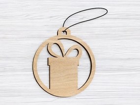 Σετ των 3 Intra απο ξύλο plywood 3mm-4mm πάχος – Κουτί δώρου Χριστουγεννιάτικη μπάλα 45x50 cm INTRAVECTRY-MY545523