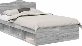 vidaXL Σκελετός Κρεβατιού Γκρι Sonoma 135 x 190 cm