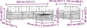 vidaXL Σειρά Καναπέ Εξωτερικού 7 pcs Άσπρο και Ανθρακί