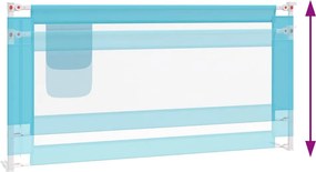 vidaXL Μπάρα Κρεβατιού Προστατευτική Μπλε 180 x 25 εκ. Υφασμάτινη