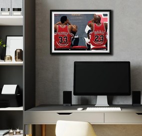 Πόστερ &amp; Κάδρο Jordan Pippen SNK222 30x40cm Μαύρο Ξύλινο Κάδρο (με πόστερ)