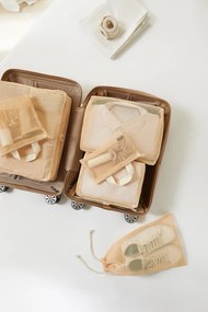 Stewehome Σετ οργάνωσης βαλίτσας με πλεκτή ψάθα 6 τεμαχίων Μπεζ
