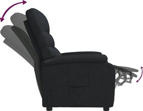 vidaXL Πολυθρόνα Ανακλινόμενη Μαύρη Υφασμάτινη