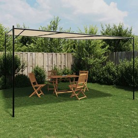 vidaXL Κιόσκι Μπεζ 4x4 μ. 180 γρ/μ² από Ύφασμα και Ατσάλι