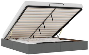 vidaXL Οθωμανικό πλαίσιο κρεβατιού χωρίς στρώμα Σκούρο γκρι Ύφασμα