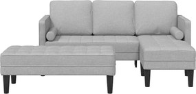 vidaXL Σετ Καναπέ με μαξιλάρι 2 pcs Σκίουρος Γκρί Πολυεστέρας