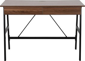Γραφείο Με 2 Συρτάρια & Ντουλάπι (110x55x75) Spitishop Nuez Walnut/Black