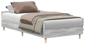 vidaXL Πλαίσιο κρεβατιού χωρίς στρώμα Grey Sonoma 75x190 cm