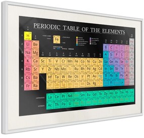 Αφίσα - Periodic Table of the Elements - 60x40 - Μαύρο - Με πασπαρτού